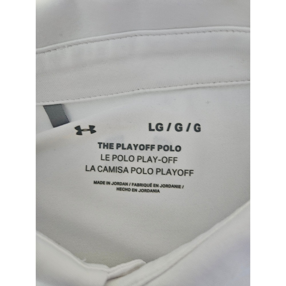 Under Armour Playoff Polo Mens Large Blue White Colorblock A-Ga-Ming Golf Shirt - Picture 6 of 6
